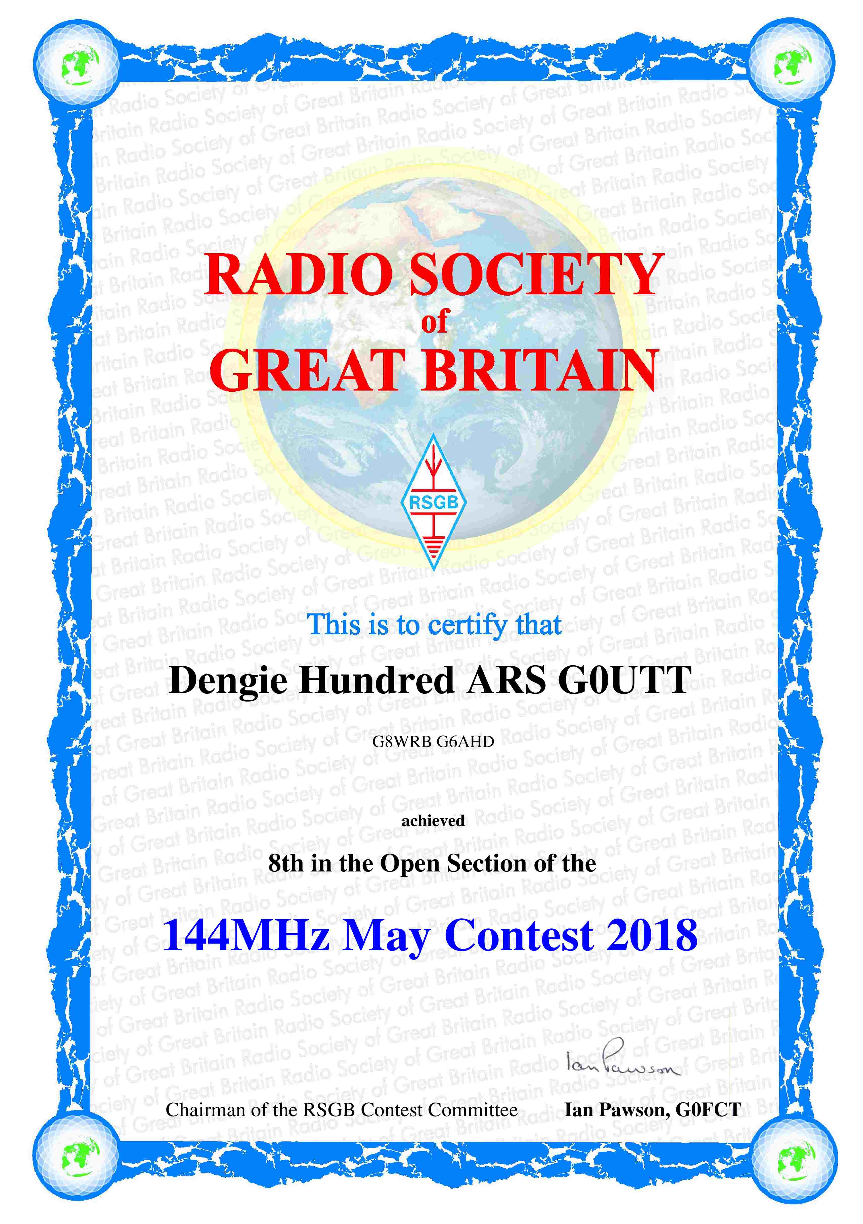 2m May 2018 VHF contest